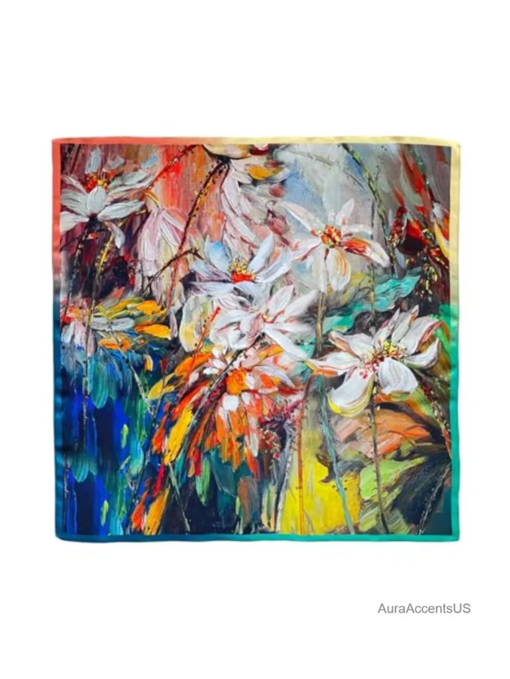 100% Mulberry Silk Square & Long Scarf Artist Collection Wearable Art